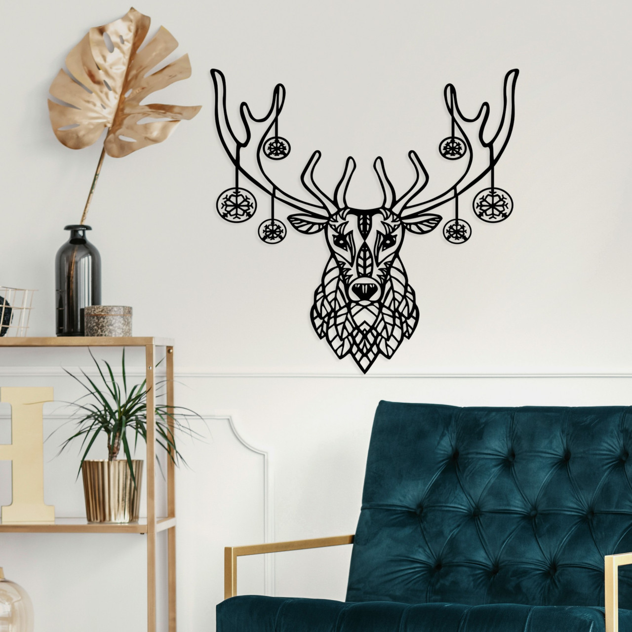Poze Accesoriu decorativ de perete metalic Christmas Deer