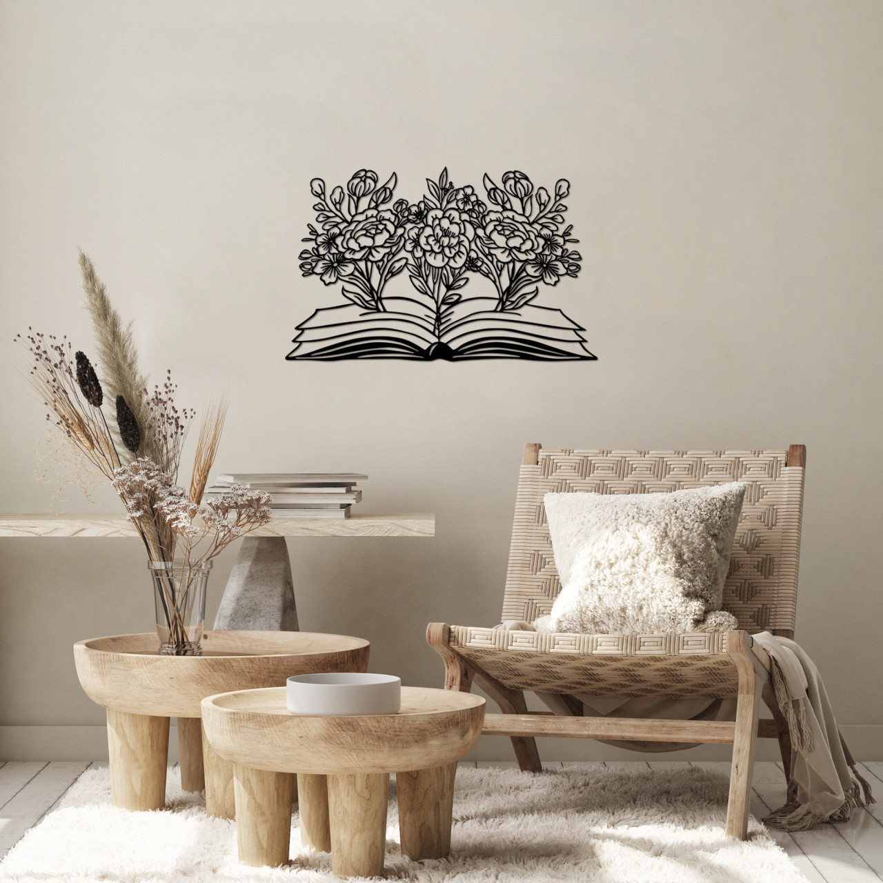 Poze Accesoriu decorativ de perete metalic Flower Book - 497