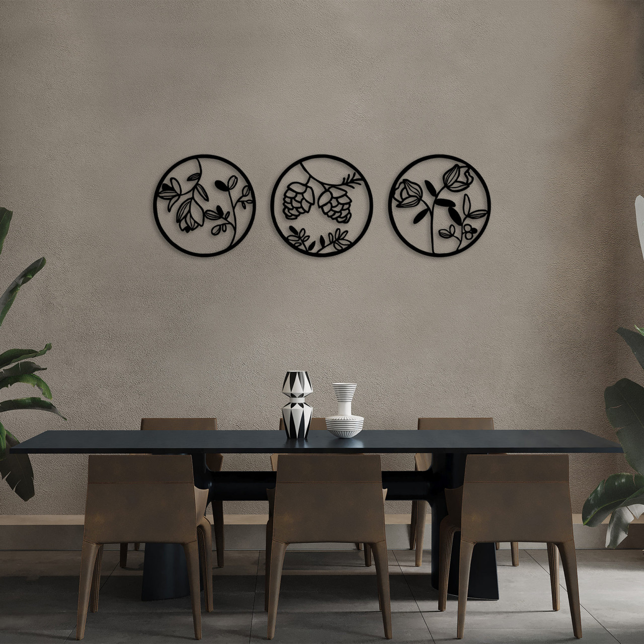 Poze Accesoriu decorativ de perete metalic Flowers - 305 L