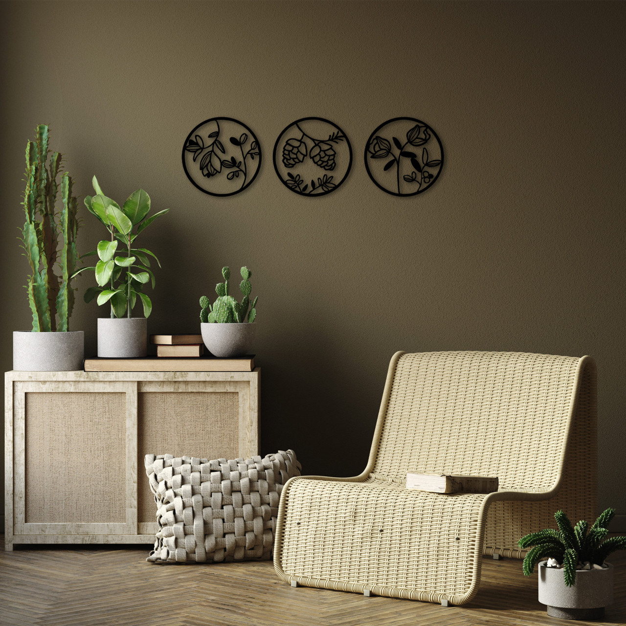 Poze Accesoriu decorativ de perete metalic Flowers - 307 S