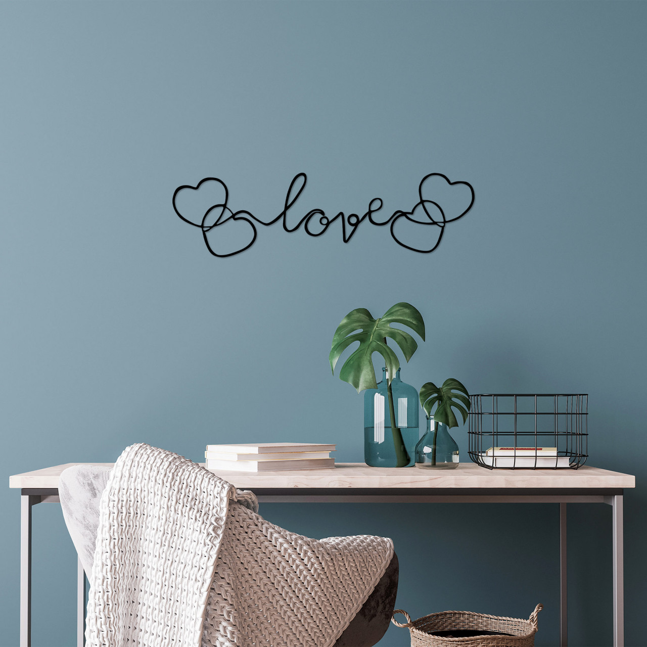 Poze Accesoriu decorativ de perete metalic Love - 491