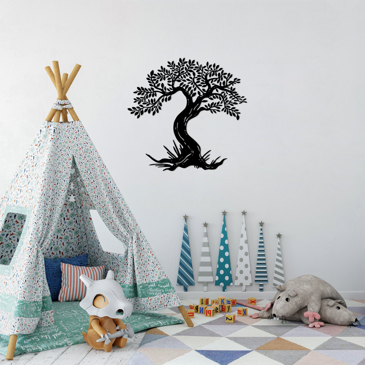 Poze Accesoriu decorativ de perete metalic Monumental Tree 12