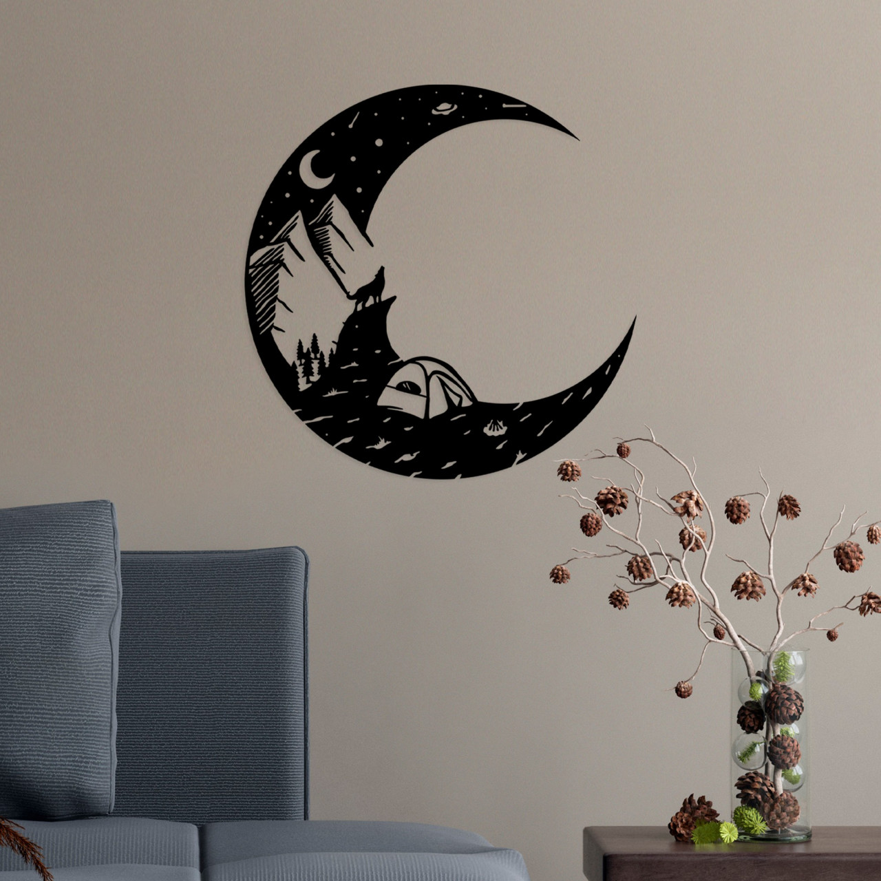 Poze Accesoriu decorativ de perete metalic Moonlight Camp