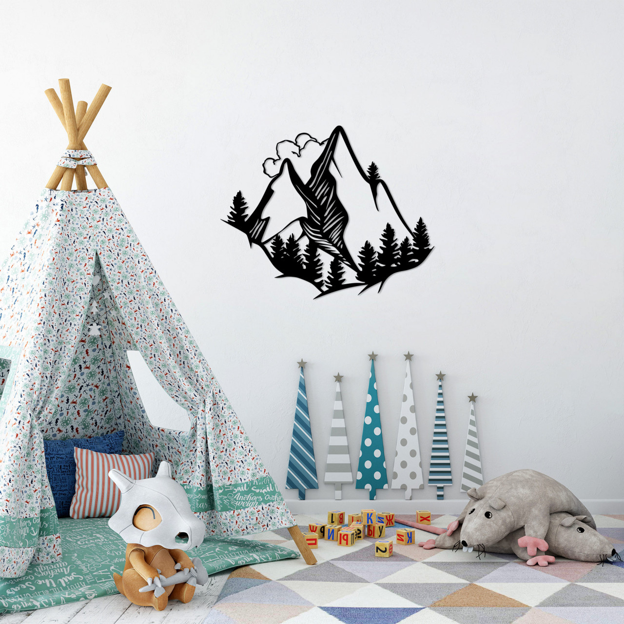 Poze Accesoriu decorativ de perete metalic Mountain View - 488