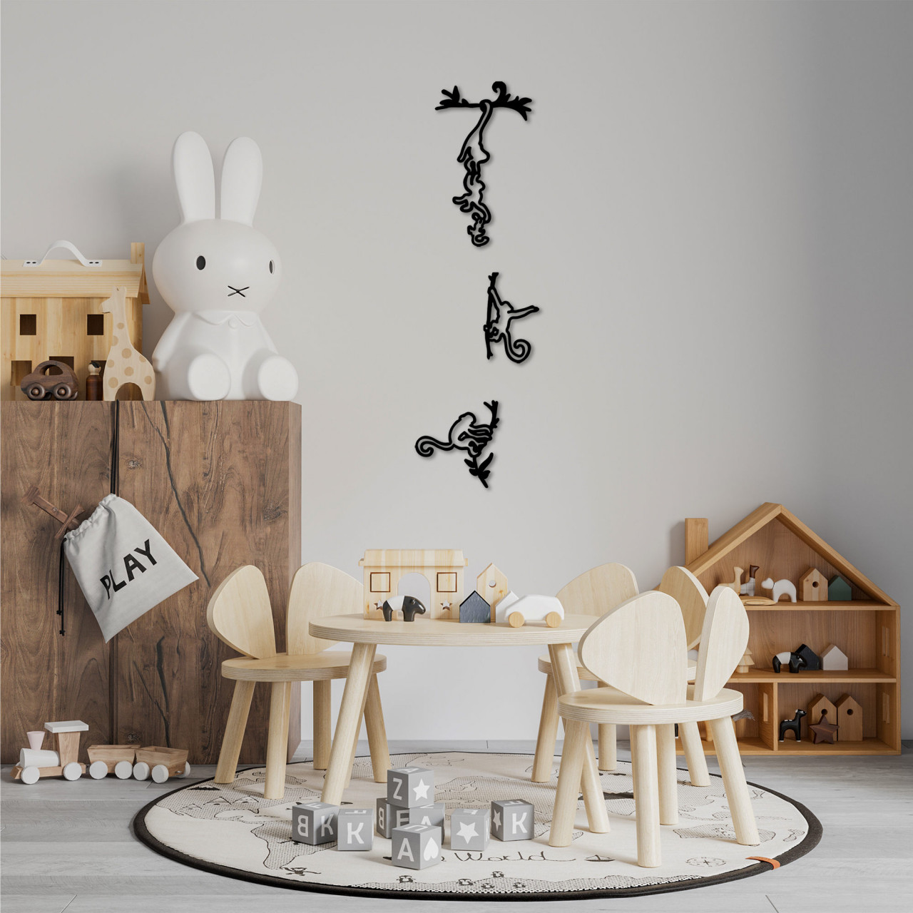 Poze Accesoriu decorativ de perete metalic Naughty Monkeys - 299