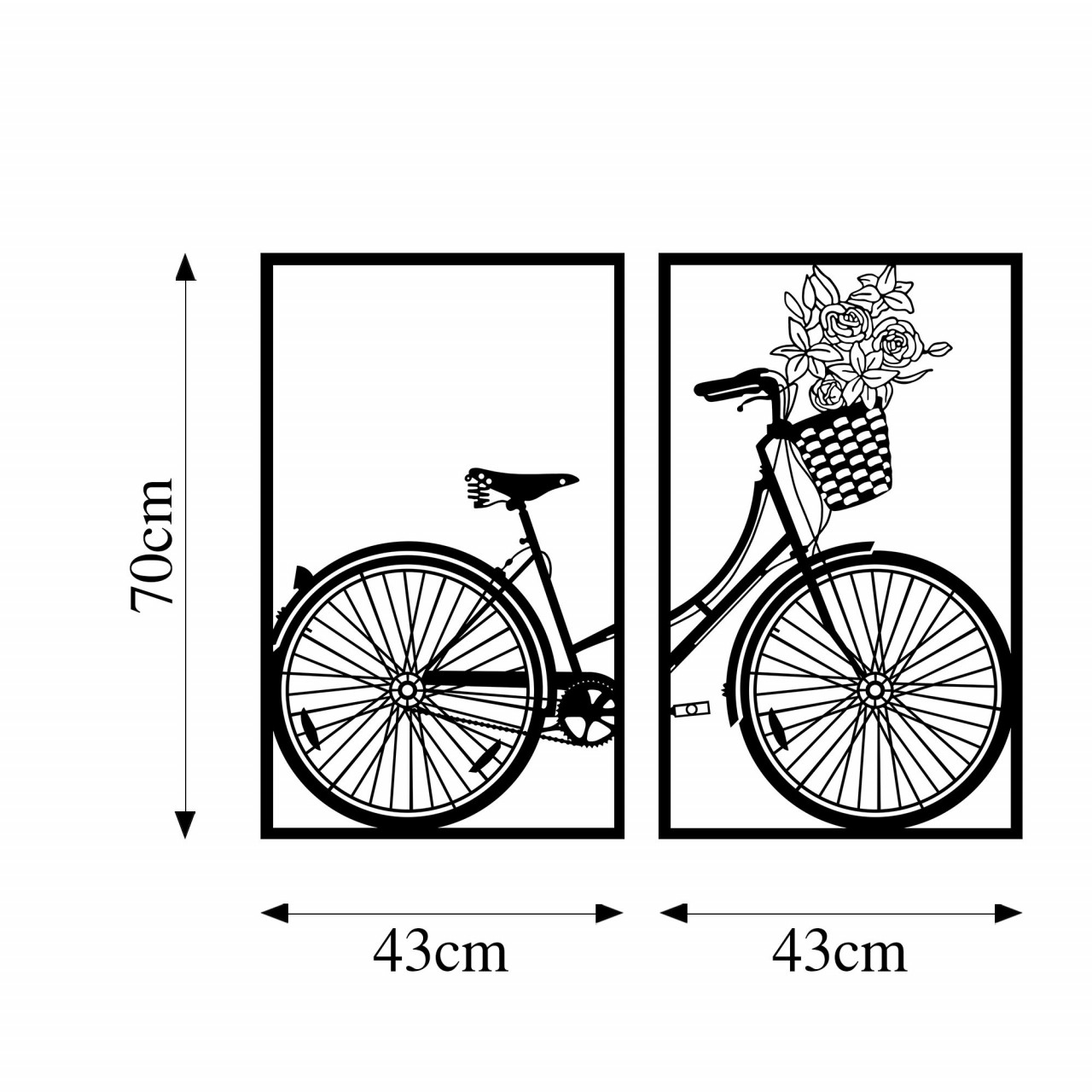 Poze Accesoriu decorativ de perete metalic Nostalgic bike - 271