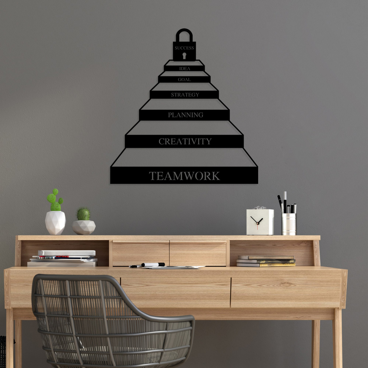 Poze Accesoriu decorativ de perete metalic Success steps