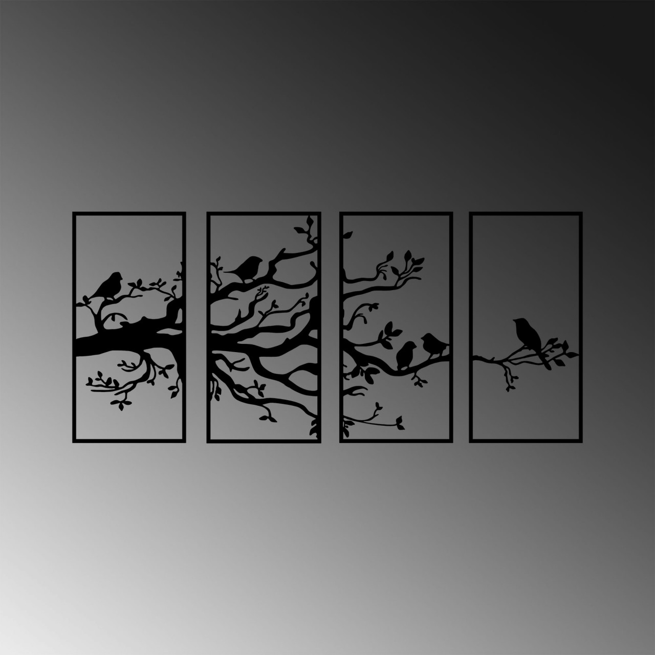 Poze Accesoriu decorativ de perete metalic Tree Branch And Birds - 269