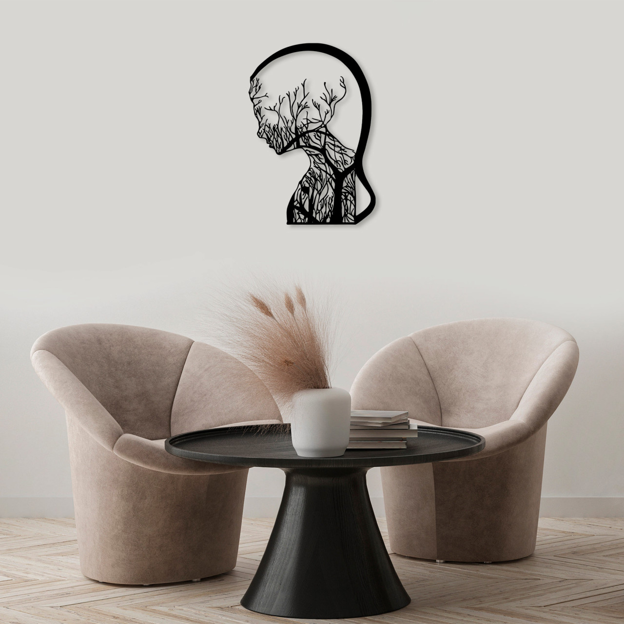 Poze Accesoriu decorativ de perete metalic Tree Woman - 323