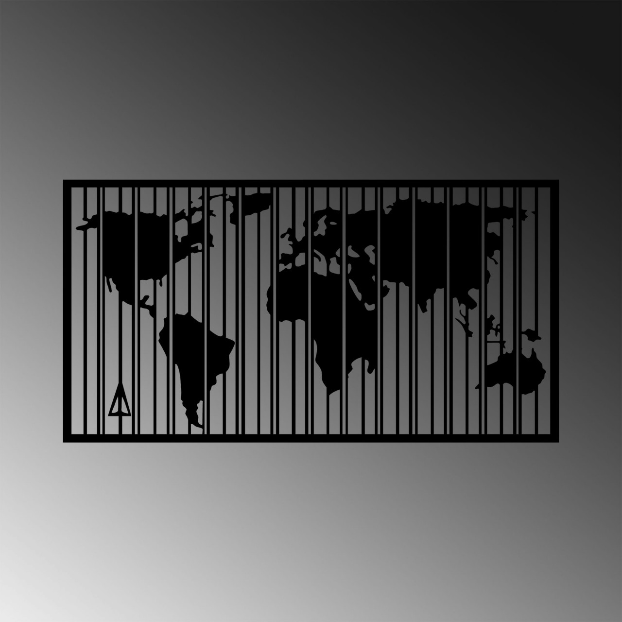 Poze Accesoriu decorativ de perete metalic Wold Map - 282 L