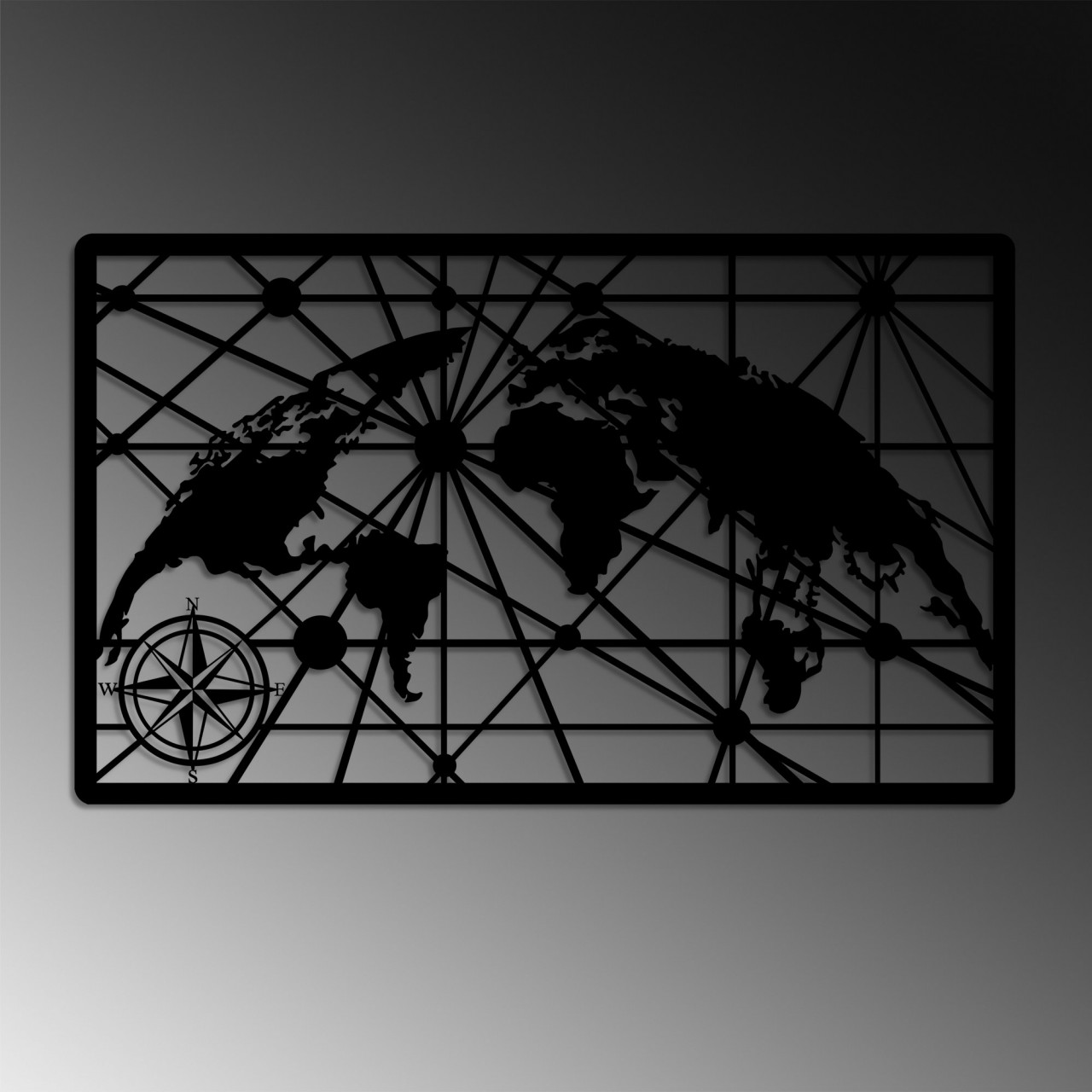 Poze Accesoriu decorativ de perete metalic World Map 8-M