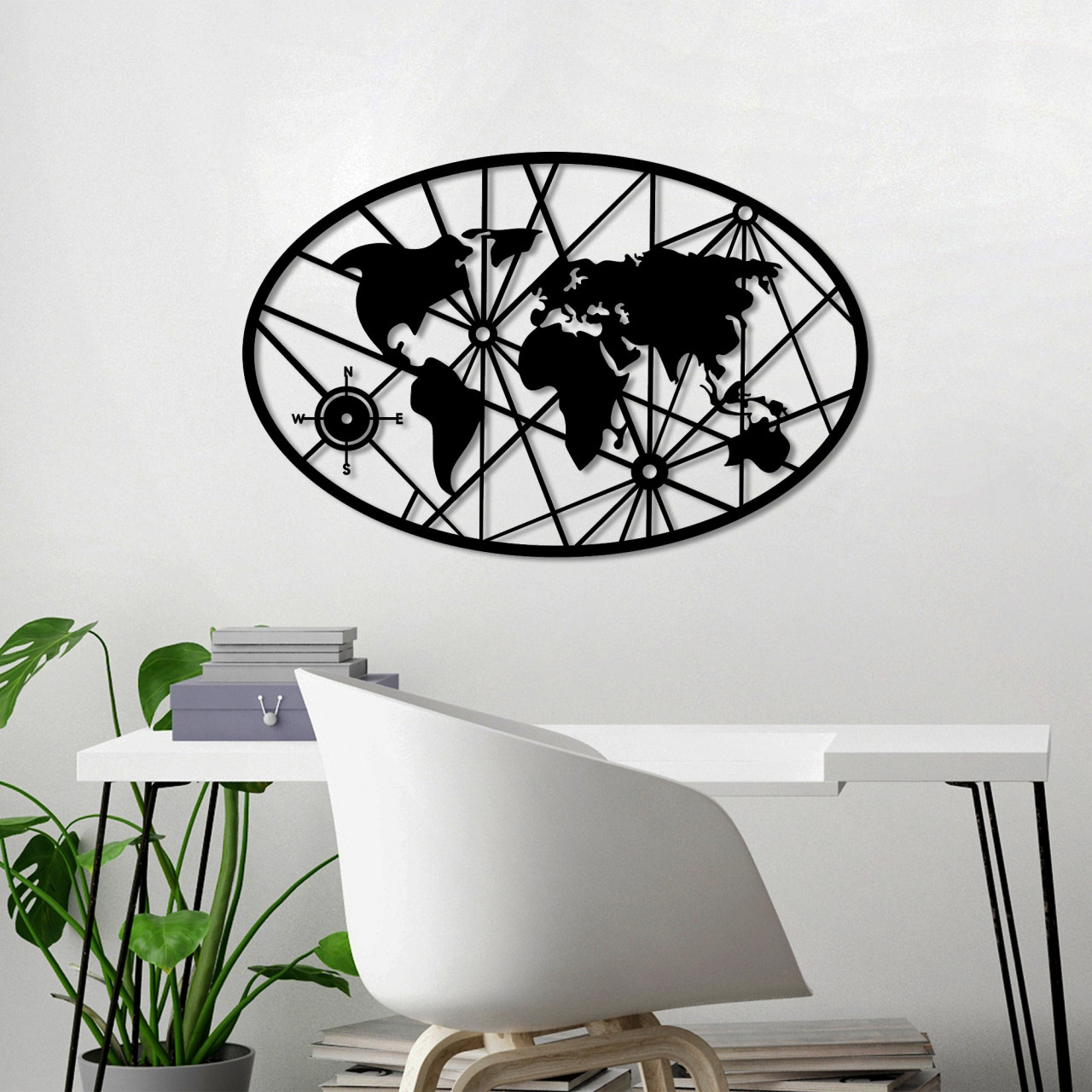 Poze Accesoriu decorativ de perete metalic World Map 8-S v2
