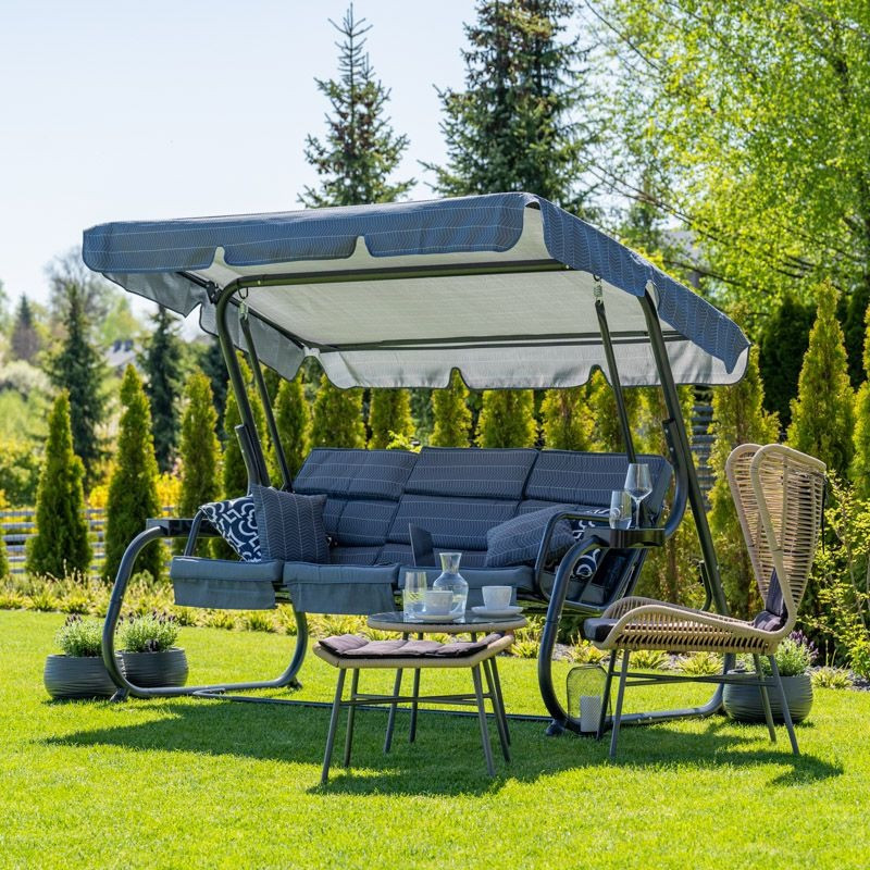 Poze Balansoar de terasa Ines B gri/bleumarin L215 cm