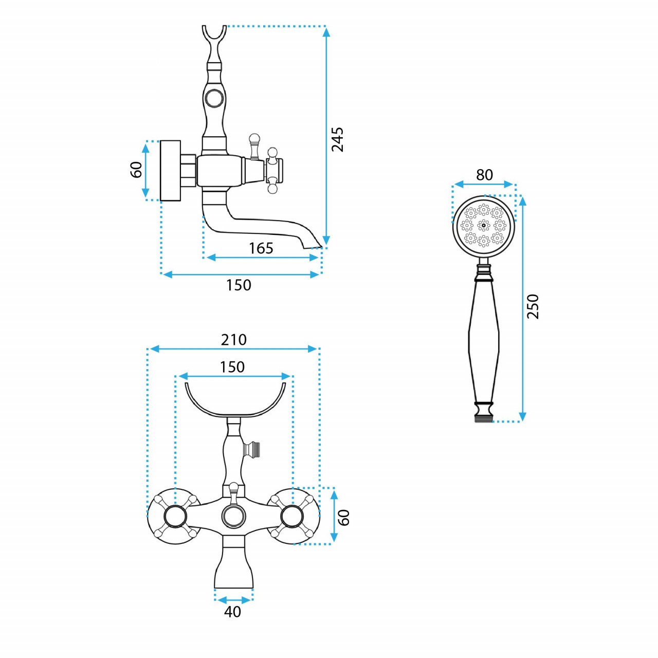 Poze Baterie pentru cada Rustico auriu antic
