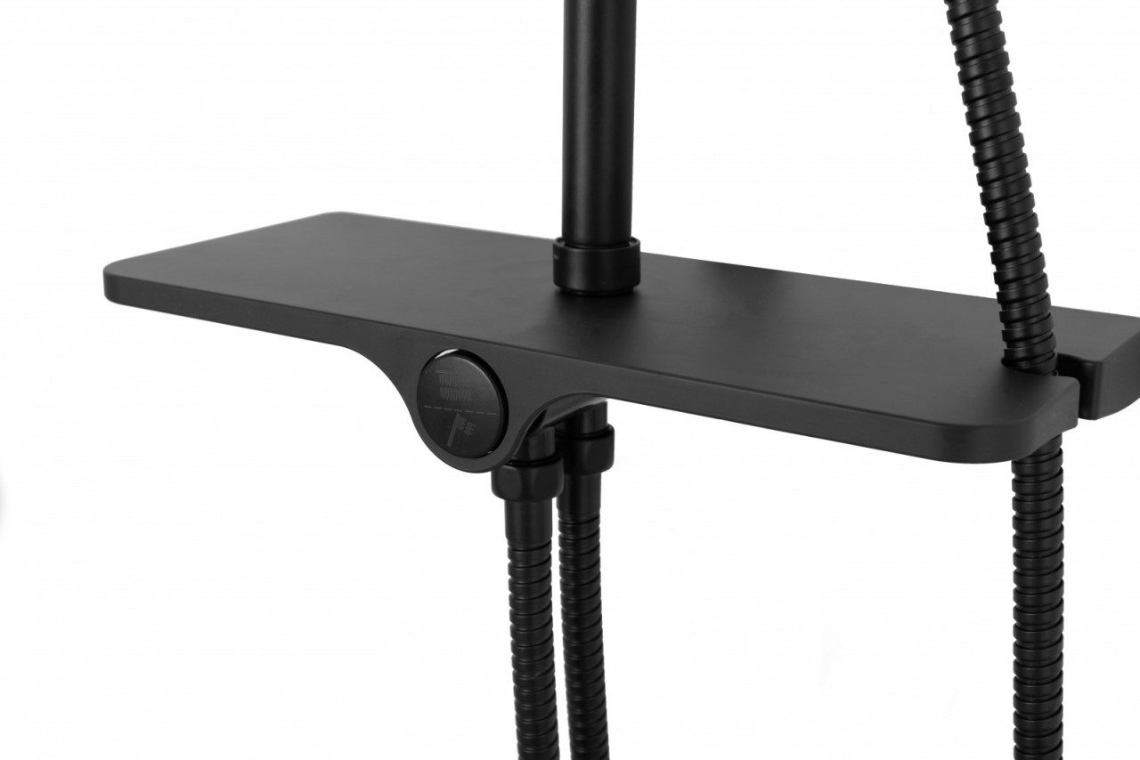 Poze Baterie pentru dus Mike negru mat - H 98,5 cm