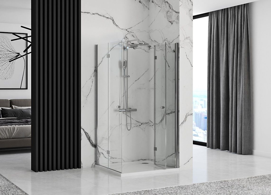 Poze Cabina dus Fold crom - 90x90 cm