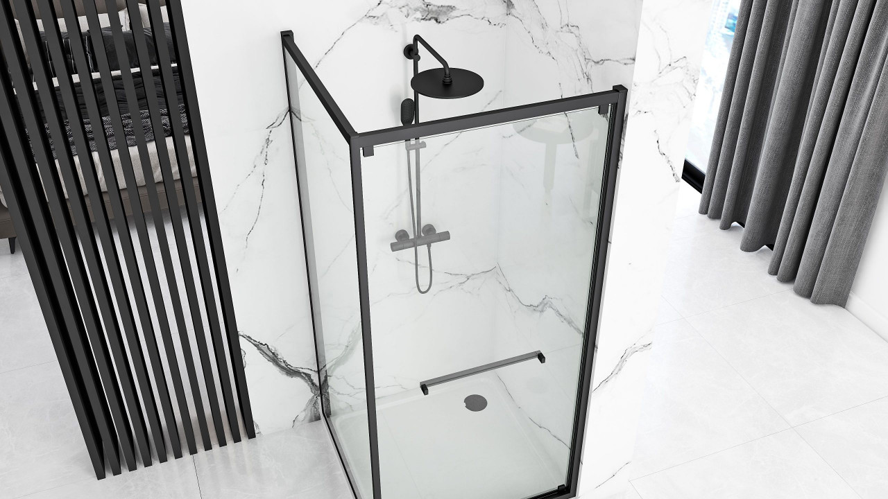 Poze Cabina dus Space negru – 80×100 cm
