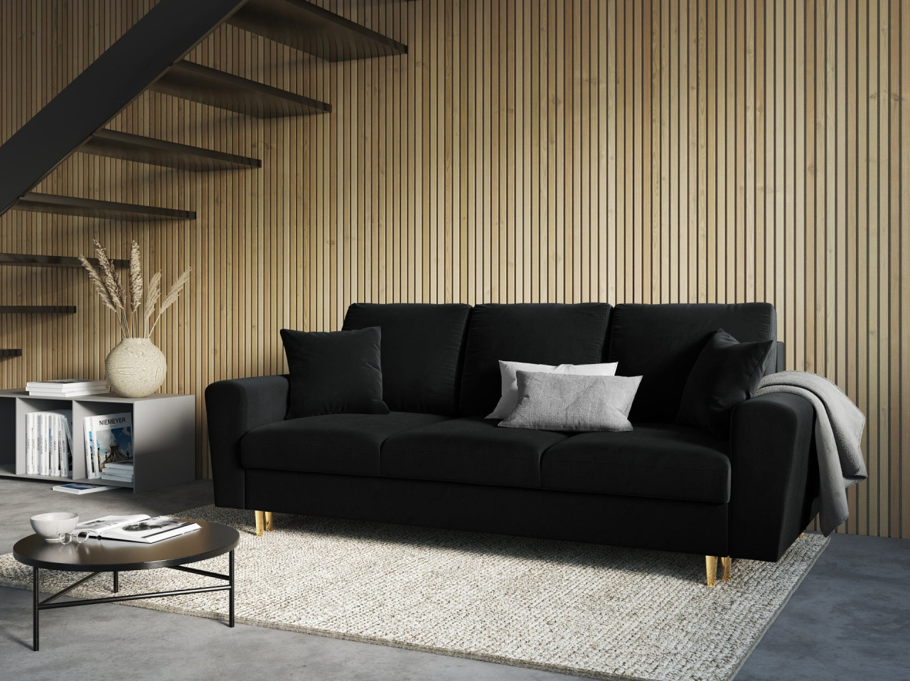 Poze Canapea extensibila 3 locuri Moghan catifea L235 cm