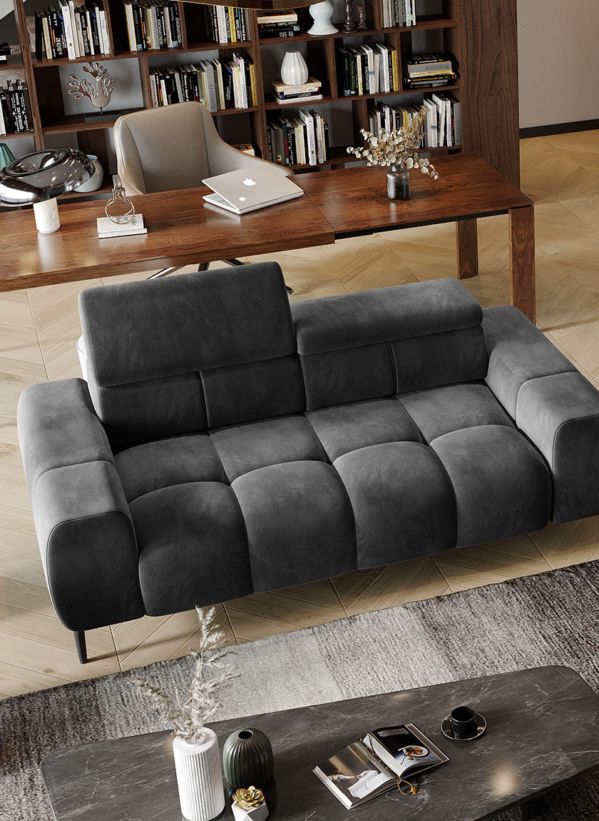 Poze Canapea Plaza 2 cu tetiere reglabile - L192 x l105 x h99 cm
