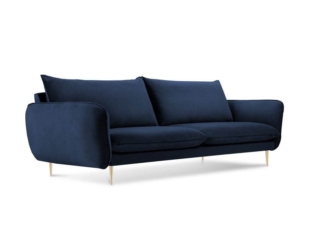 Poze Canapea tapitata Vienna 3 locuri catifea/picioare gold – L200 x l92 x h95