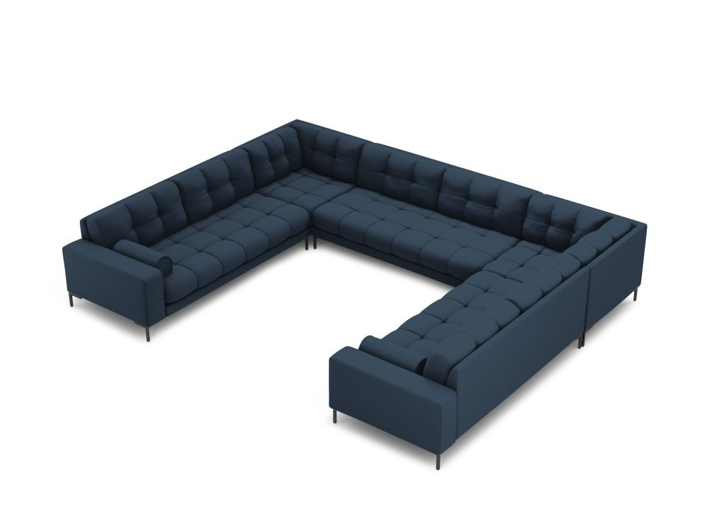Poze Coltar 9 locuri Bali tapitat/picioare negre – L327 x l256 x h75