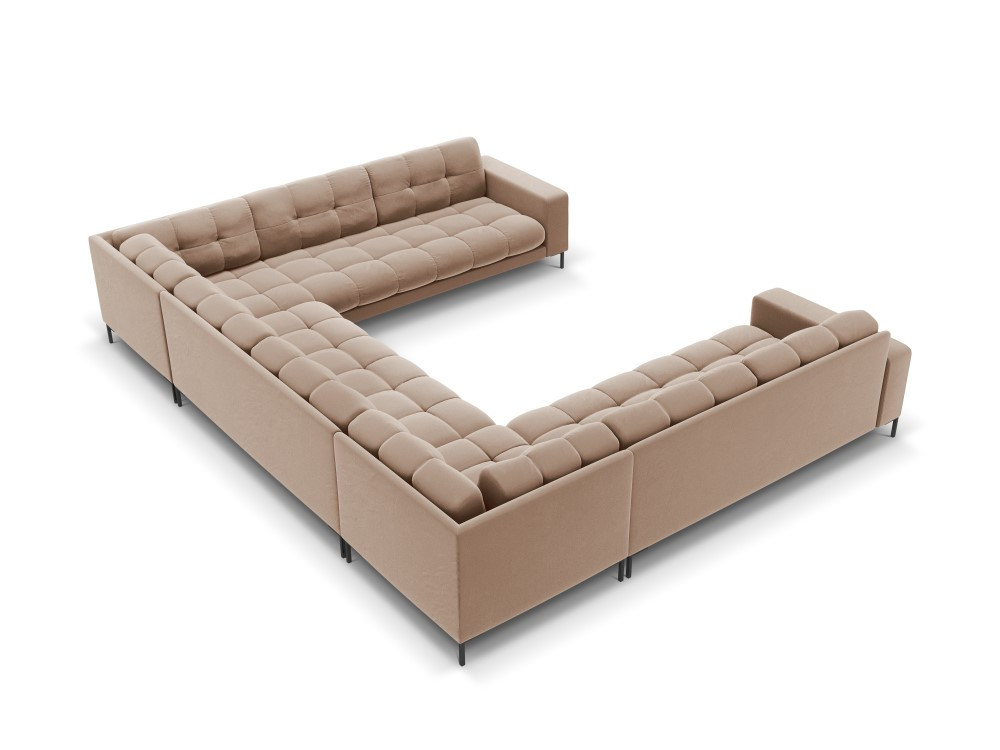 Poze Coltar 9 locuri Bali velvet/picioare negre – L327 x l256 x h75