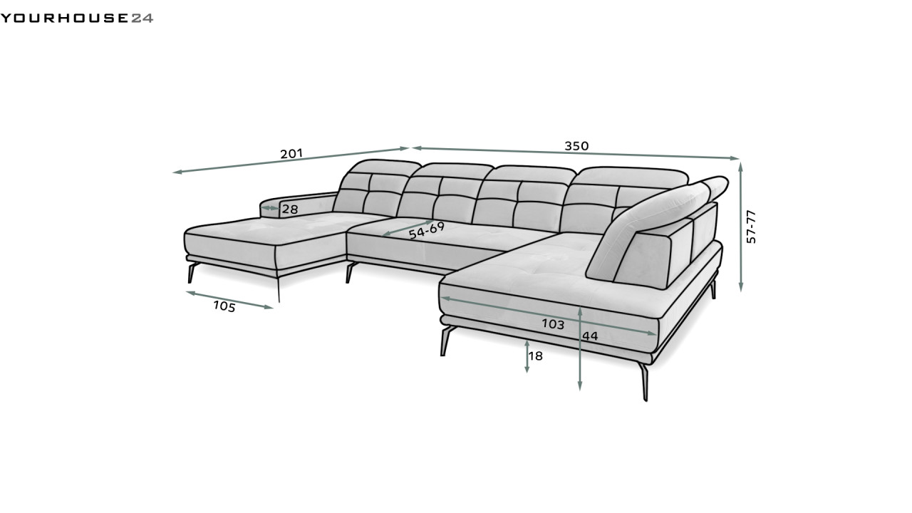 Poze Coltar living Bretan – L352 x l201 x h107 cm
