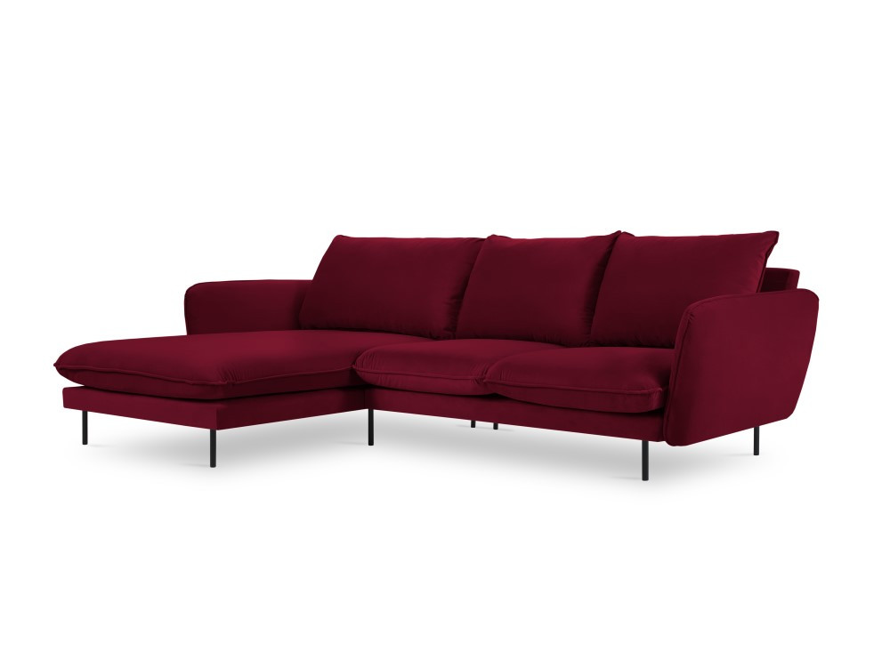 Poze Coltar tapitat Vienna 5 locuri velvet/picioare negre – L255 x l170 x h95