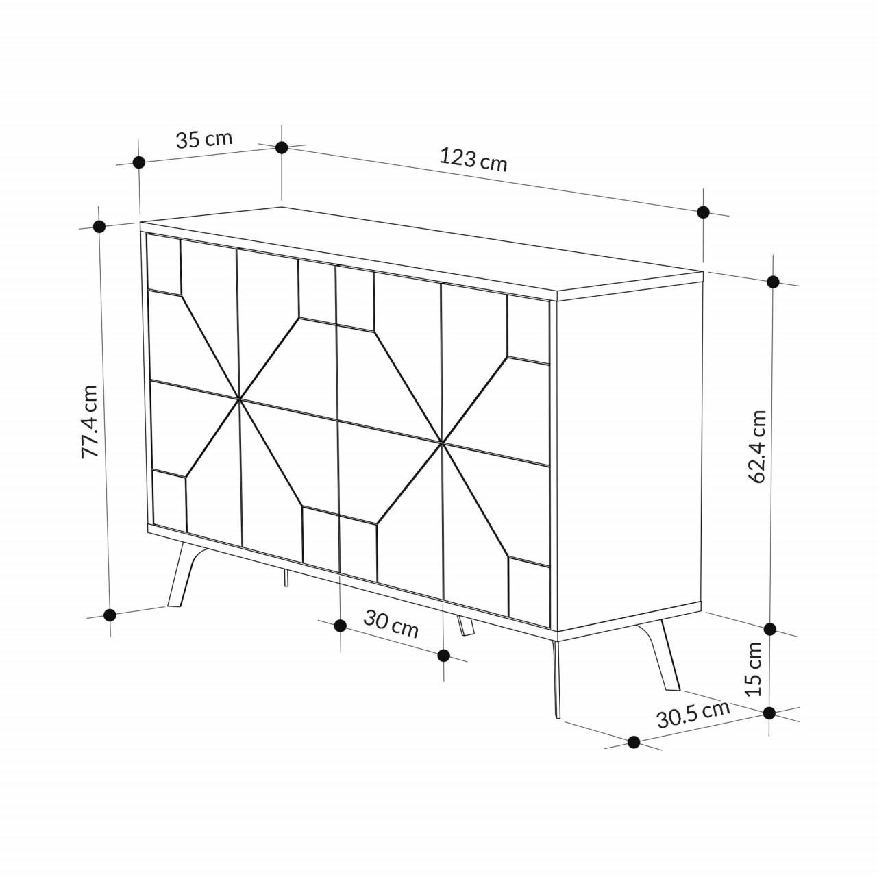 Poze Consola Dune lagina MDF L123 cm - H77,4 cm