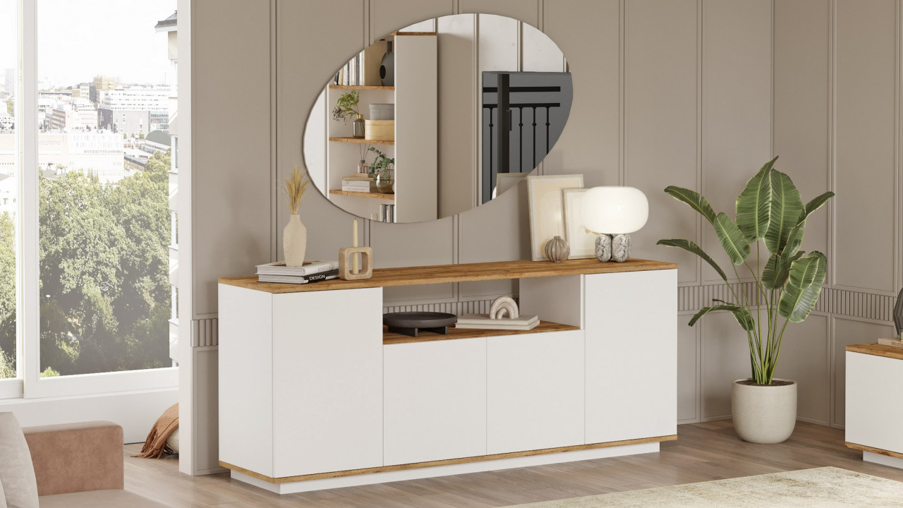 Poze Consola FR15-AW MDF alba L180 cm - H75 cm