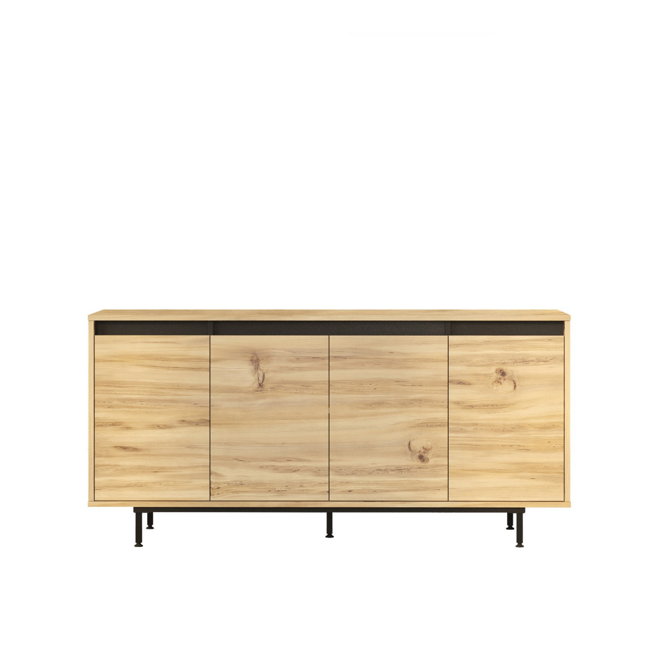 Poze Consola LV30-KL stejar/negru L160 cm - H75,6 cm
