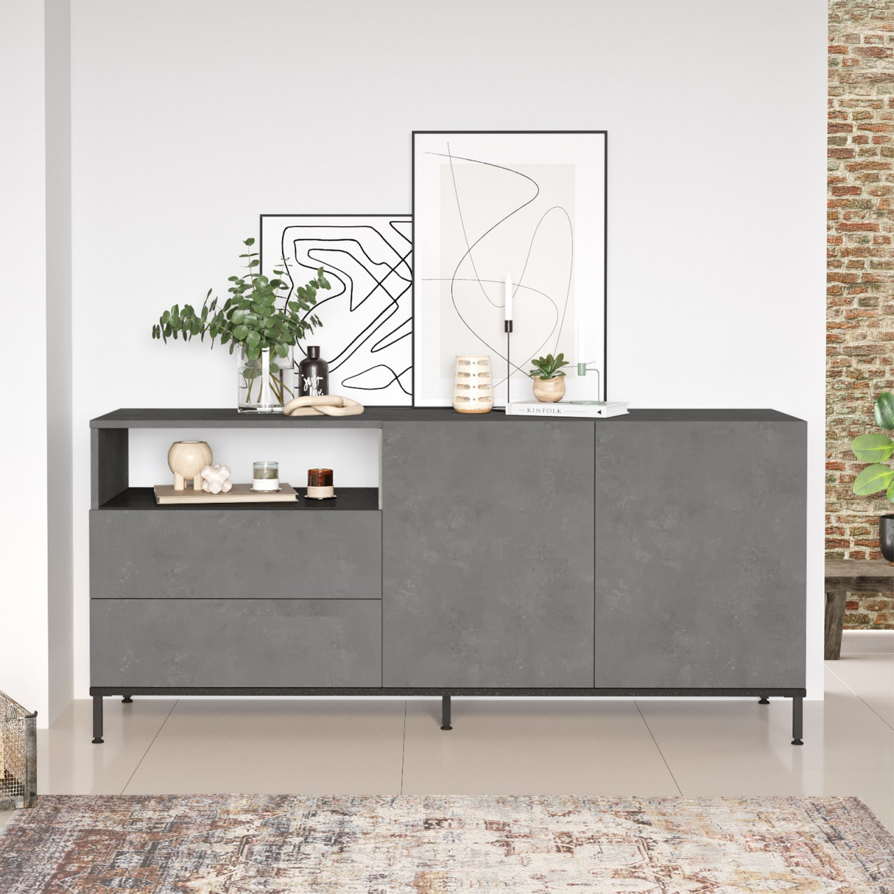 Poze Consola LV32-RL gri/negru L170,3 cm - H75,6 cm