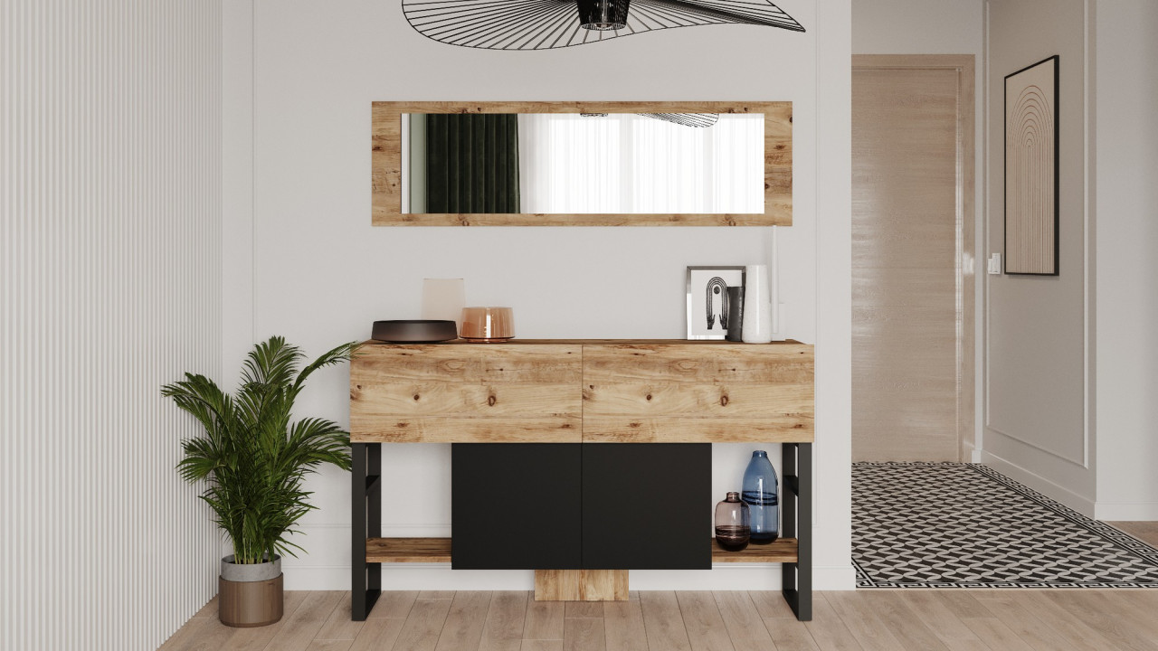 Poze Consola ML26-A MDF L139 cm - H83,6 cm + Oglinda L139 cm - H41,2 cm