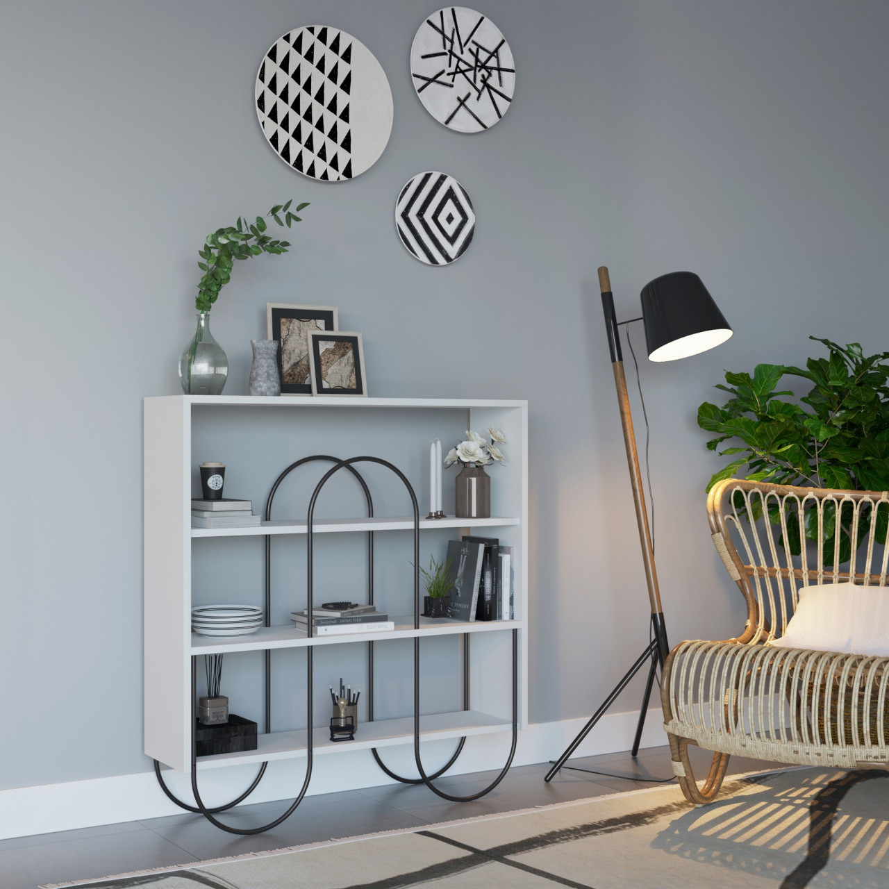 Poze Consola Norfolk alba MDF L96 cm - H99 cm