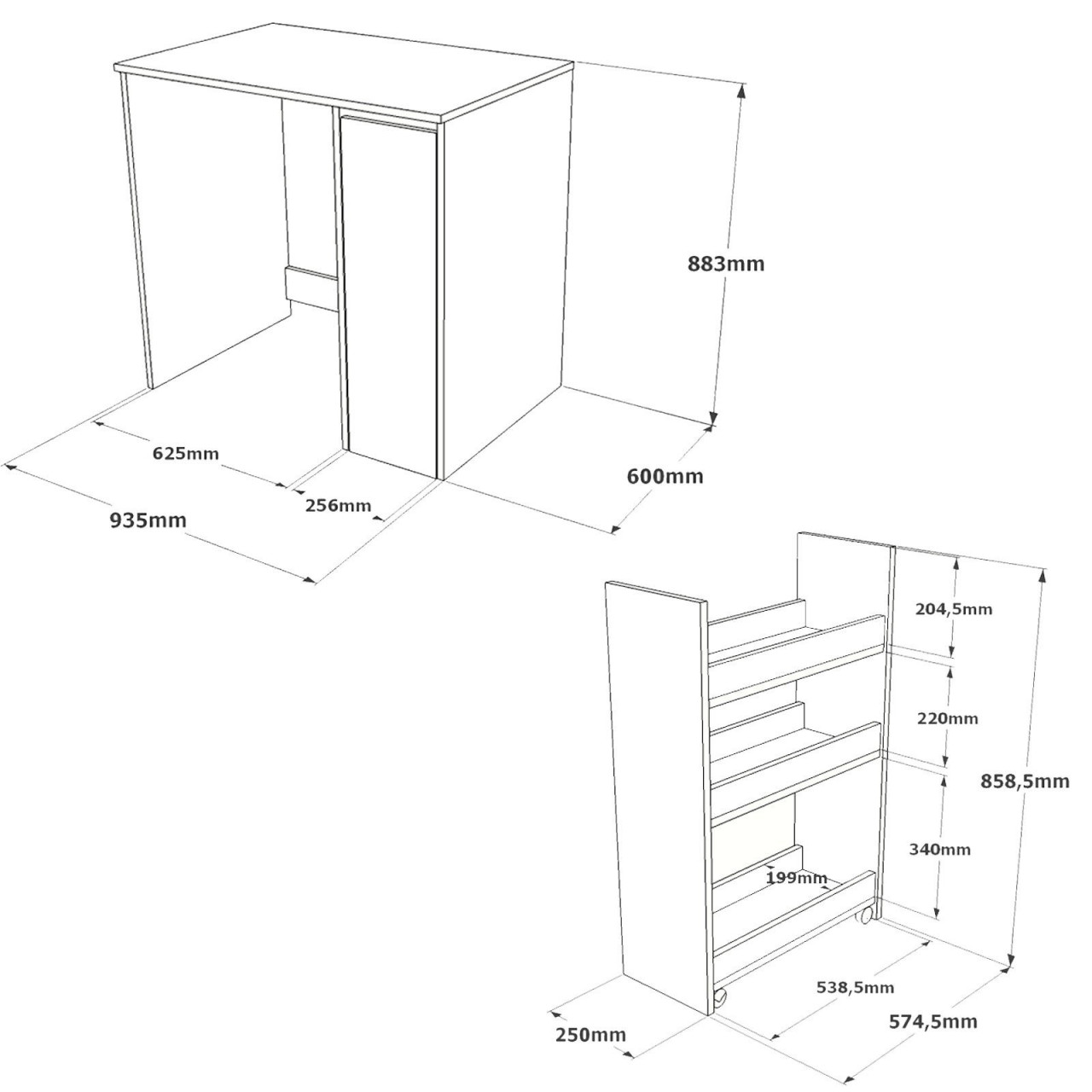 Poze Dulap MDF de baie SA1-W alb L93,5 cm - H88,3 cm