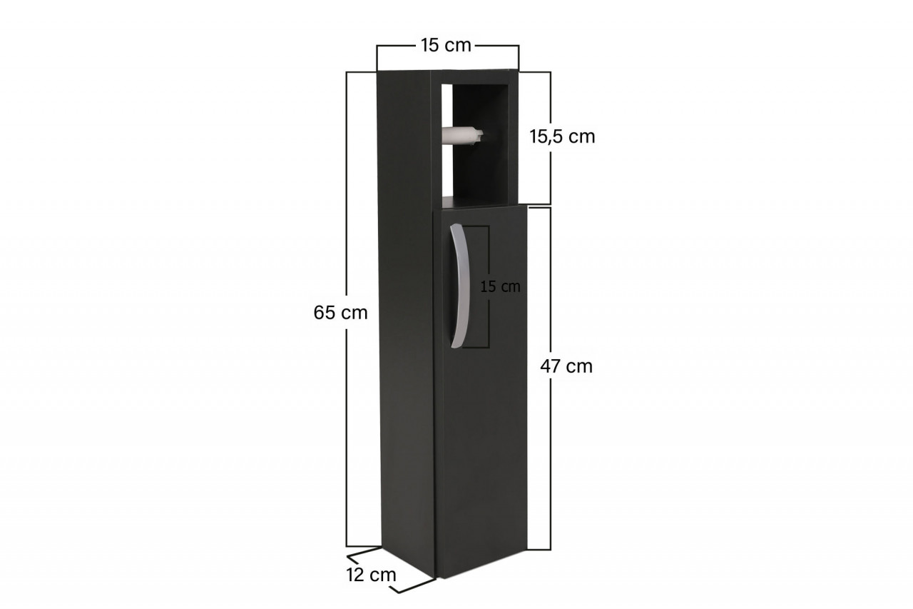 Poze Dulap MDF de baie Star antracit L15 cm - H65 cm