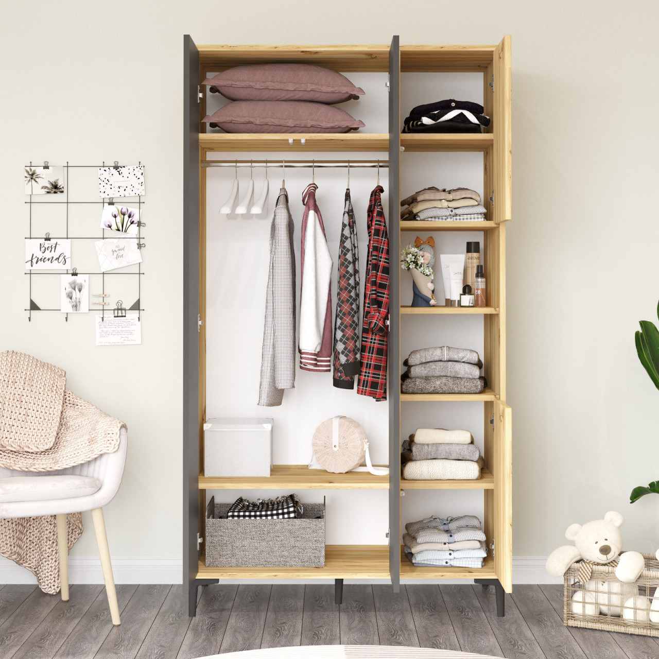 Poze Dulap pentru haine AR9 - KA MDF L105 cm - H190,4 cm