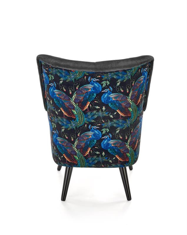Poze Fotoliu Pagoni velvet negru - H95 cm