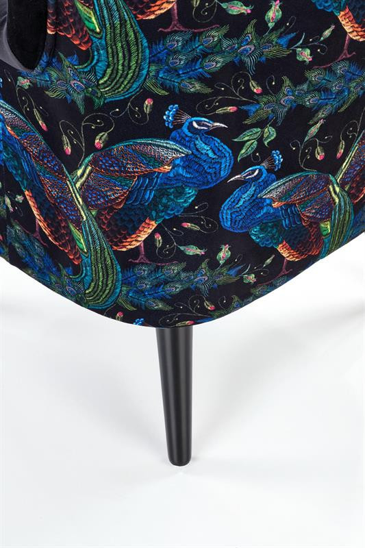Poze Fotoliu Pagoni velvet negru - H95 cm