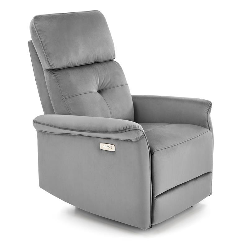Fotoliu recliner semir velvet gri - h108 cm