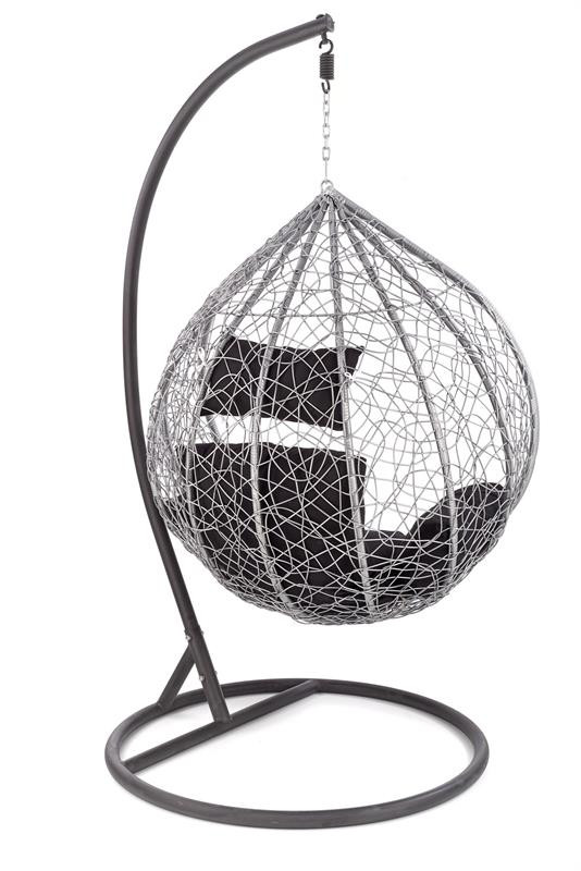 Poze Fotoliu suspendat Eggy ratan gri/negru - H195 cm