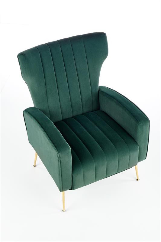 Poze Fotoliu tapitat Vario velvet verde/gold – H 100 cm