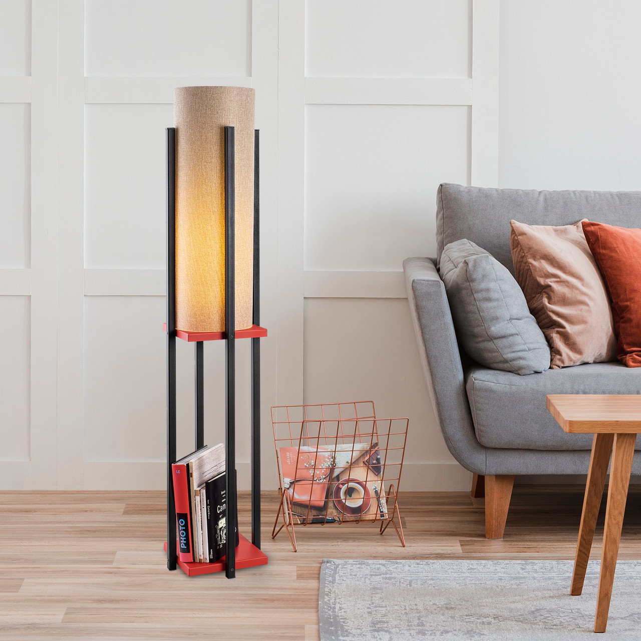 Poze Lampadar 7132 negru/rosu
