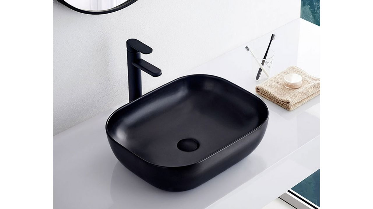 Poze Lavoar Belinda ceramica sanitara negru mat - 46 cm