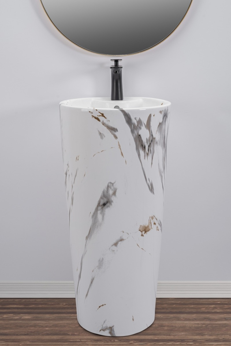 Poze Lavoar Blanka freestanding marmura - H84 cm