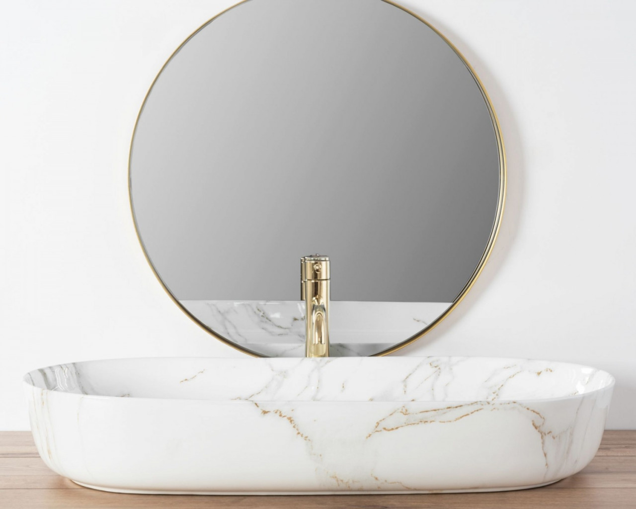 Poze Lavoar Cleo Alb Shiny Aiax ceramica sanitara – 81 cm