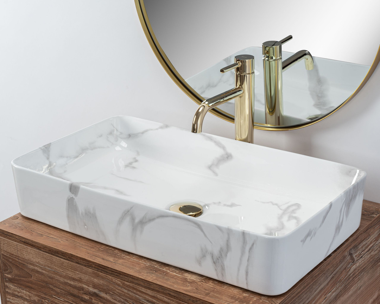 Poze Lavoar Denis marmura ceramica sanitara – 61,5 cm