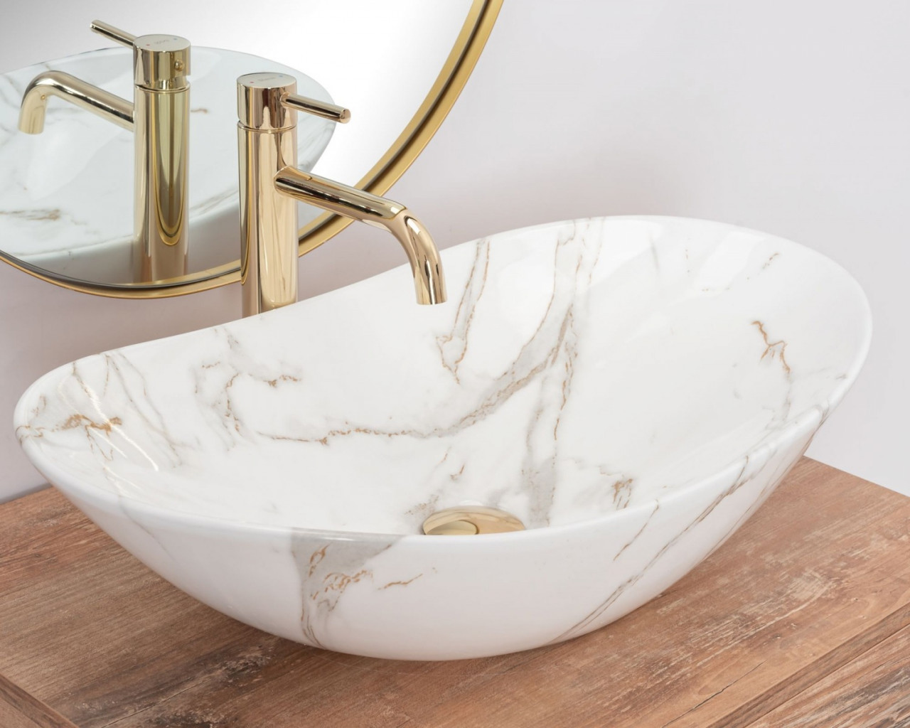 Poze Lavoar Royal Aiax Marmura ceramica sanitara - 62,5 cm