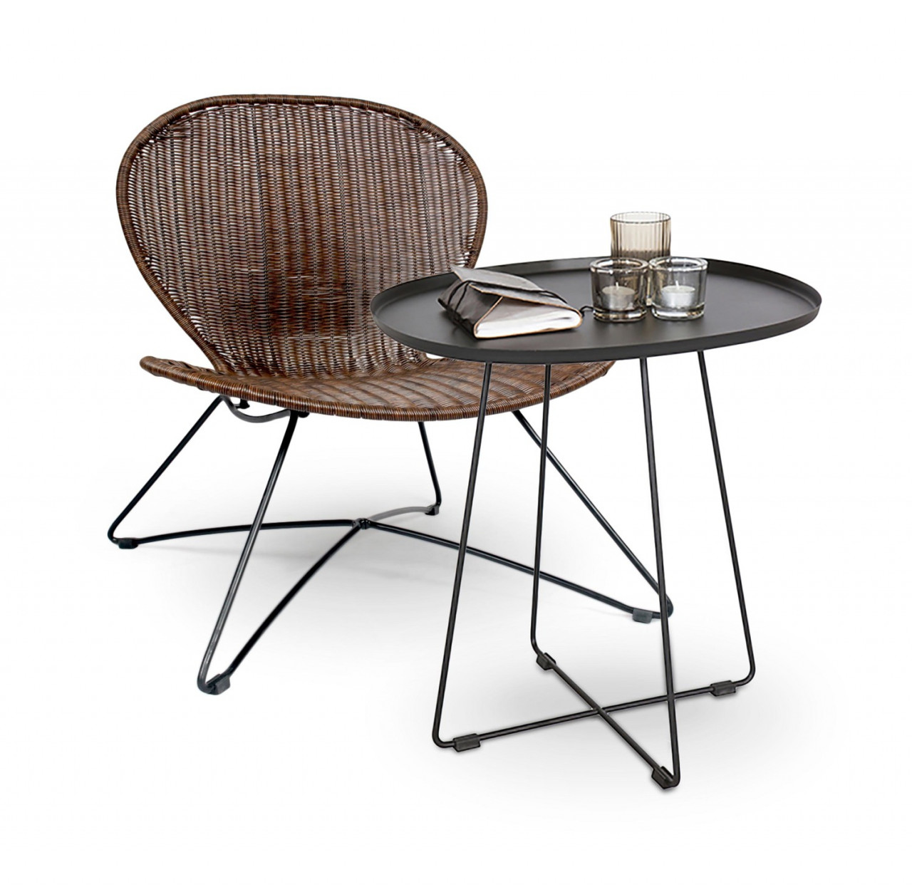 Poze Masa de cafea metalica Tina negru - L 50 x l 42 x h 51 cm