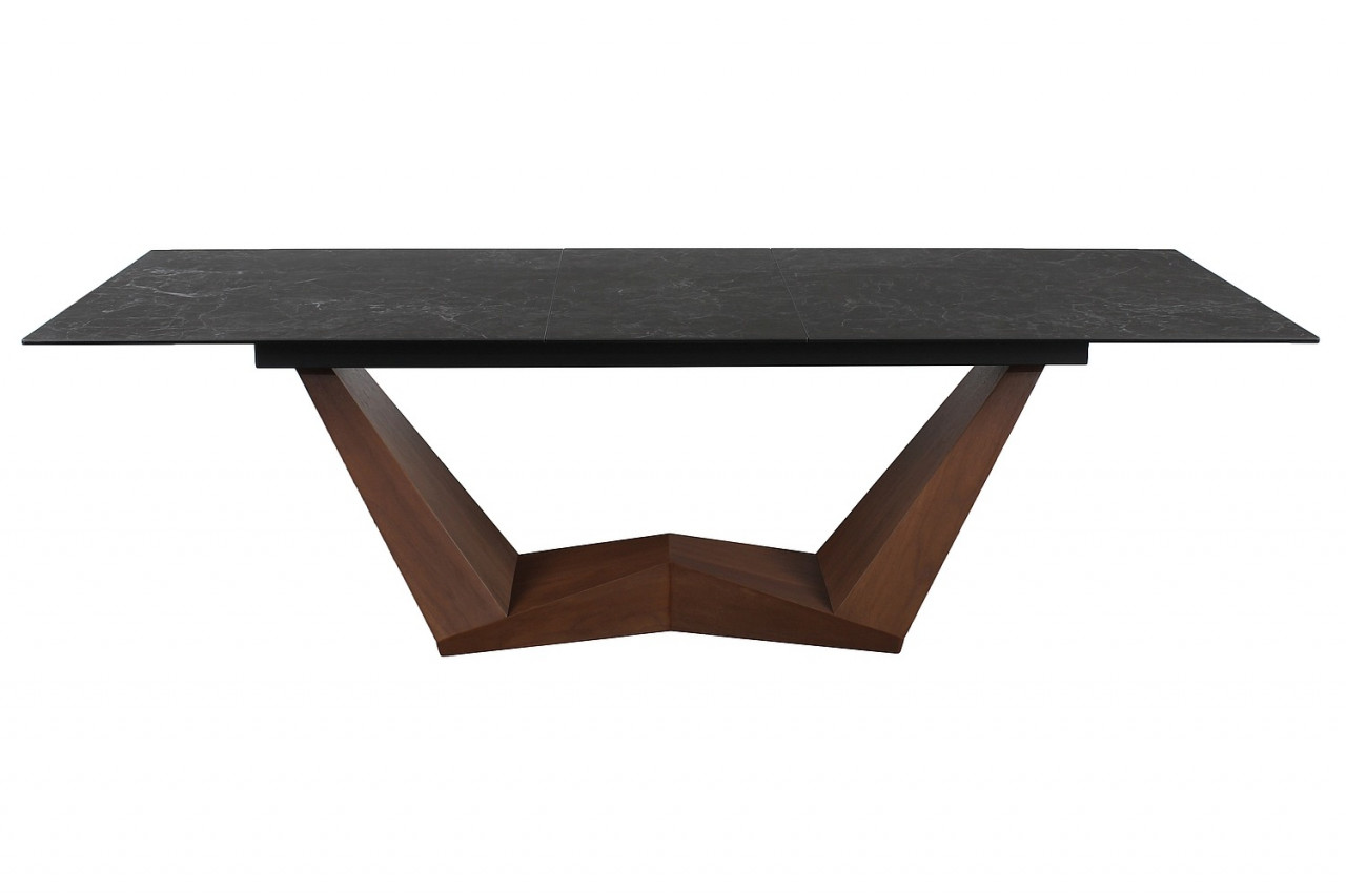 Poze Masa extensibila Bonucci Ceramic negru/nuc – L200-250 cm